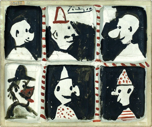 &copy; Pablo Picasso, Sans titre (T&ecirc;tes d'hommes et de clowns), 1957 &copy; Succession Picasso / VG Bild-Kunst, Bonn 2024
